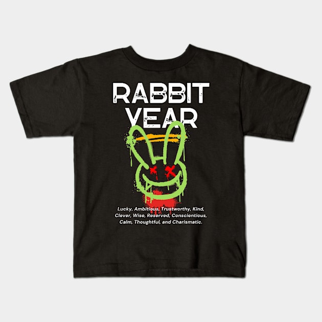 Rabbit year Kids T-Shirt by Simple Ever